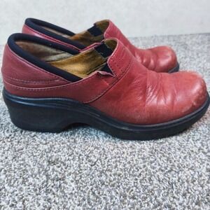 Ariat Expert Safety Clogs Womens 7.5 B Red Leather Slip Resistant Work Shoes